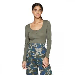 wild fable long sleeve tee navy green size s